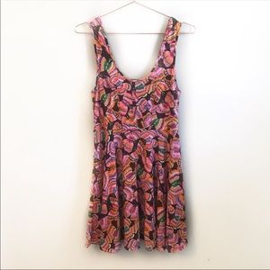 Free People Butterflies Printed Skater Dress Sz M